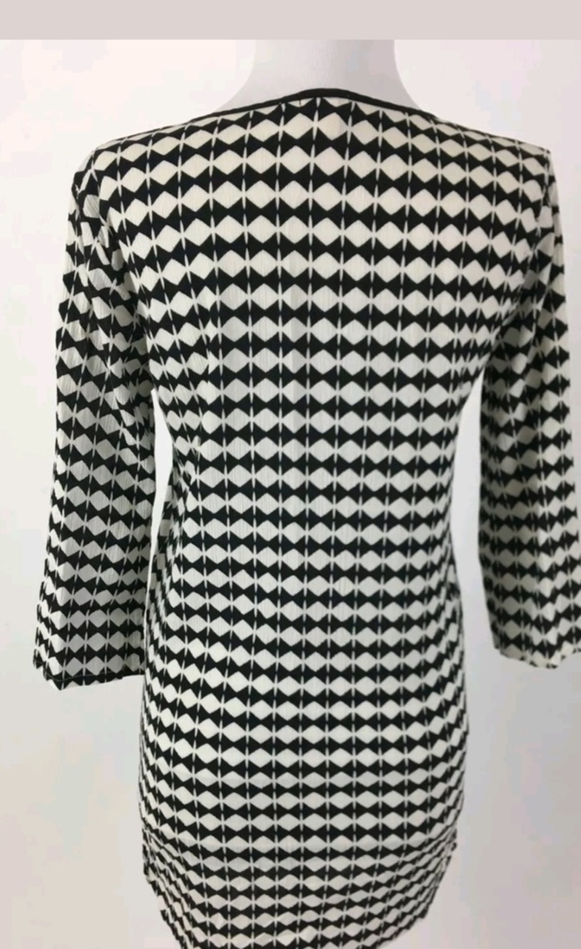 J.Crew XXS BlackCream Tunic Style Top Shirt Blouse - Picture 3 of 4